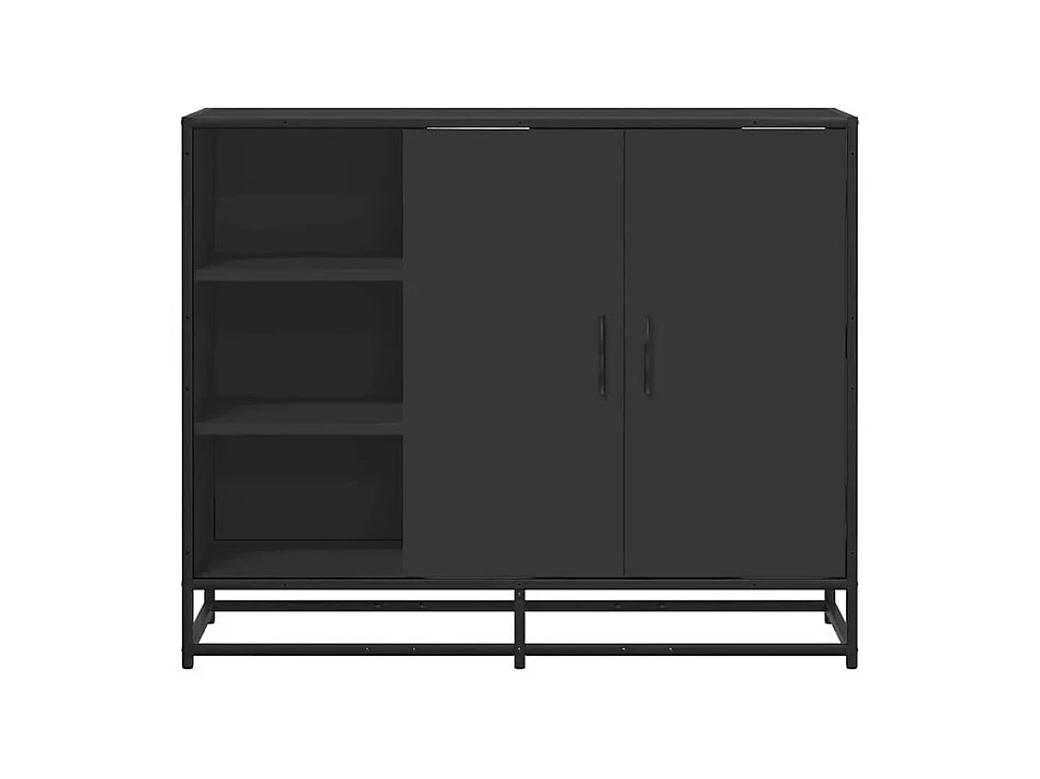Buffet noir 92x35x76 bois d’ingénierie