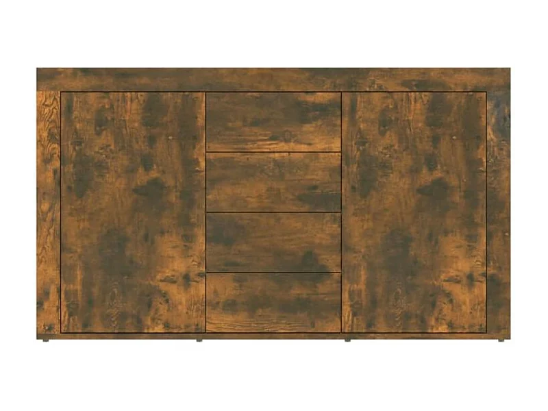 Petit buffet 2 portes 4 tiroirs 120cm – Modèle Takino-Couleur Marron fumé