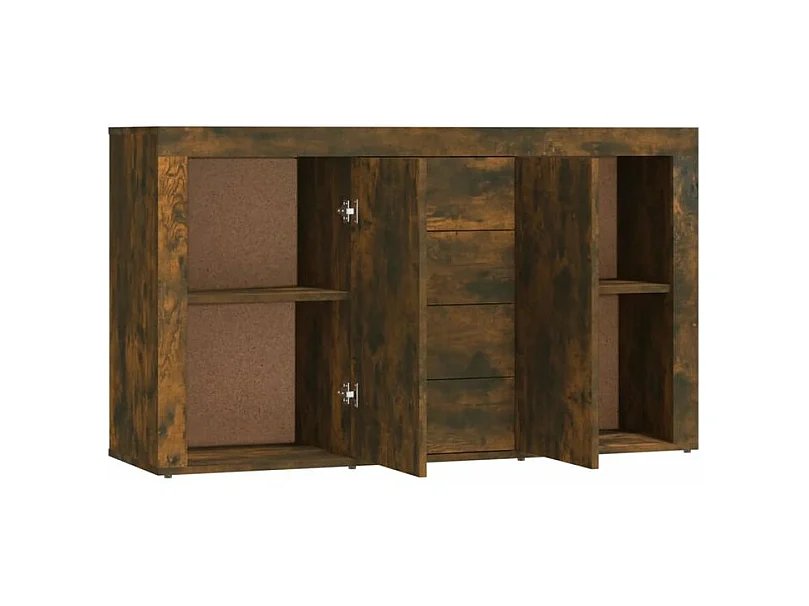 Petit buffet 2 portes 4 tiroirs 120cm – Modèle Takino-Couleur Marron fumé