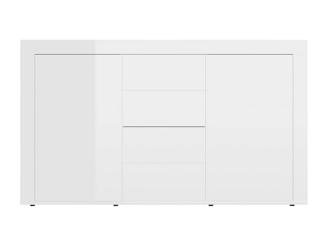 Petit buffet 2 portes 4 tiroirs 120cm – Modèle Takino-Couleur Marron fumé