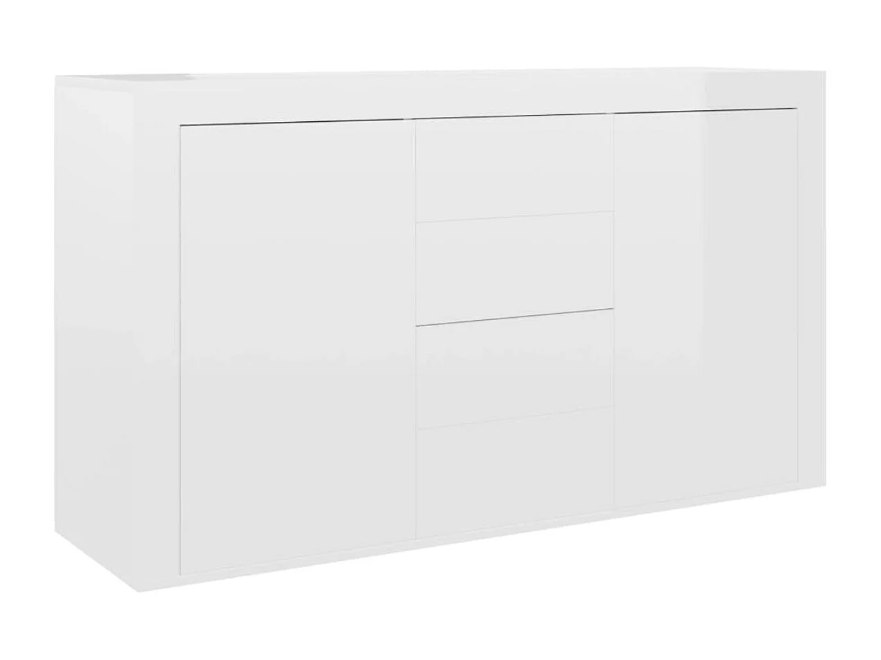 Petit buffet 2 portes 4 tiroirs 120cm – Modèle Takino-Couleur Marron fumé