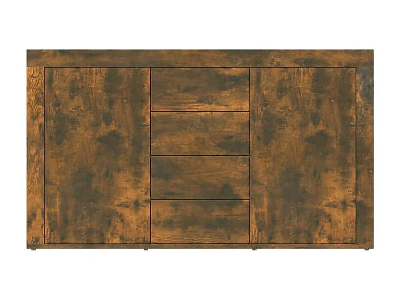 Petit buffet 2 portes 4 tiroirs 120cm – Modèle Takino-Couleur Marron fumé