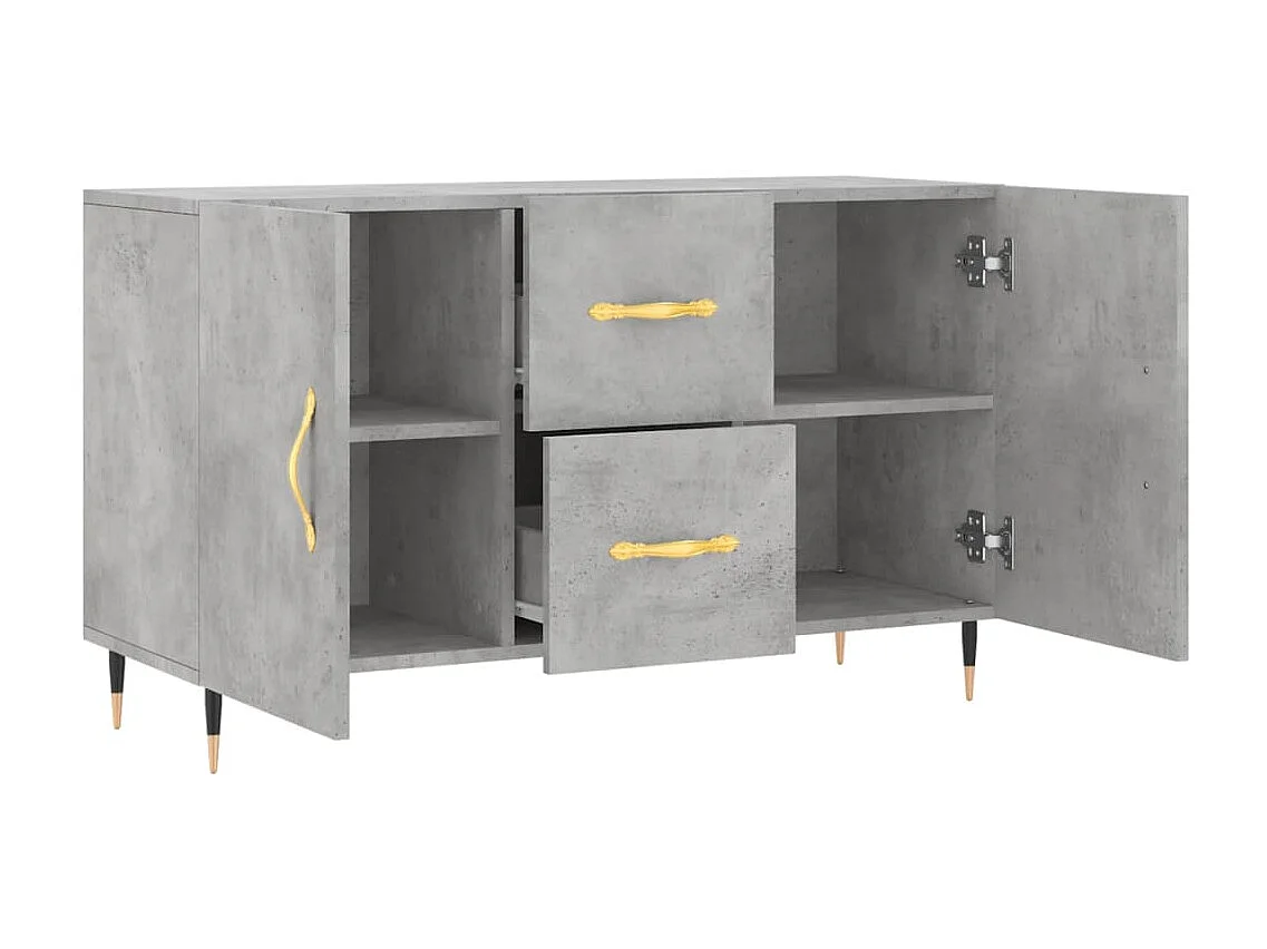 Buffet gris béton 100x36x60 bois d'ingénierie