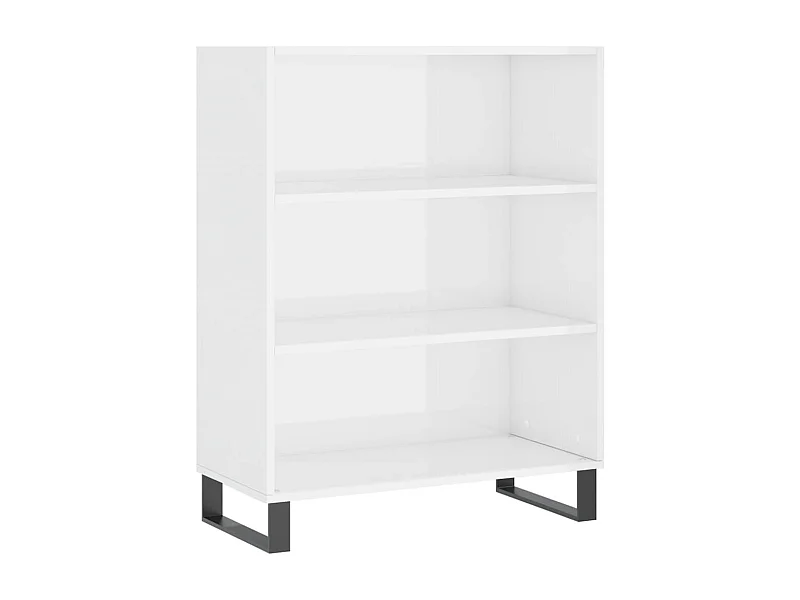 Armoire à étagères blanc brillant 69,5x32,5x90