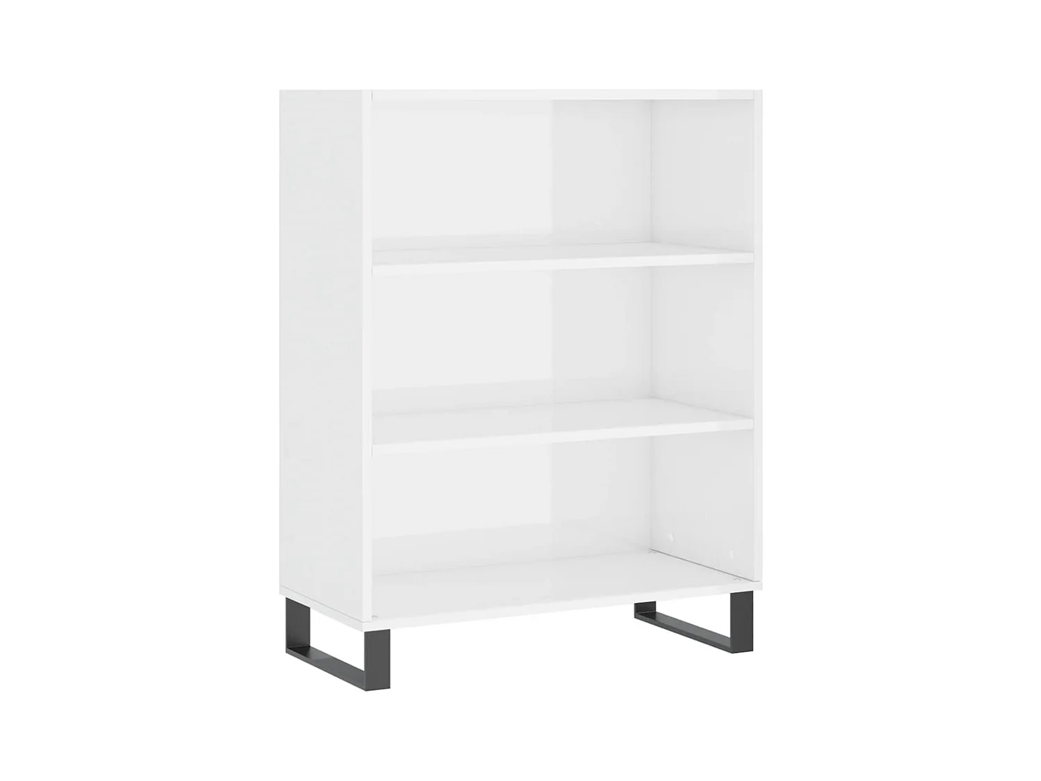 Armoire à étagères blanc brillant 69,5x32,5x90