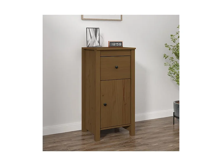 Buffet marron miel 40x35x80 bois massif de pin