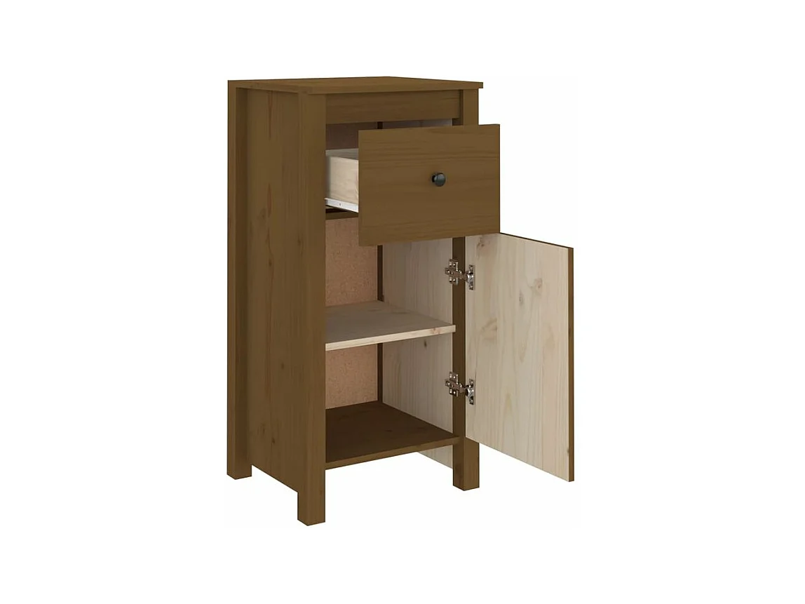 Buffet marron miel 40x35x80 bois massif de pin