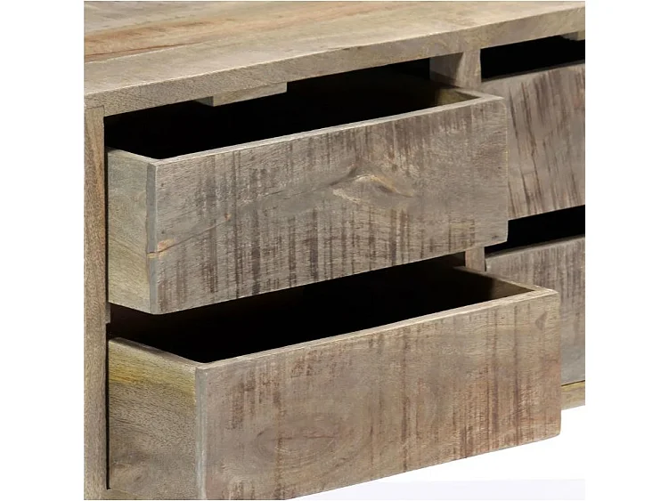 Buffet 8 tiroirs manguier massif blanc brossé Pili