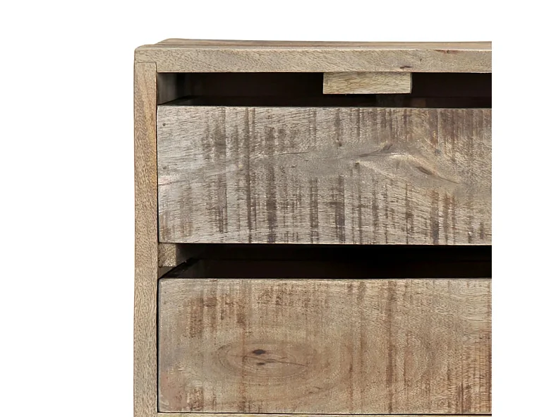 Buffet 8 tiroirs manguier massif blanc brossé Pili