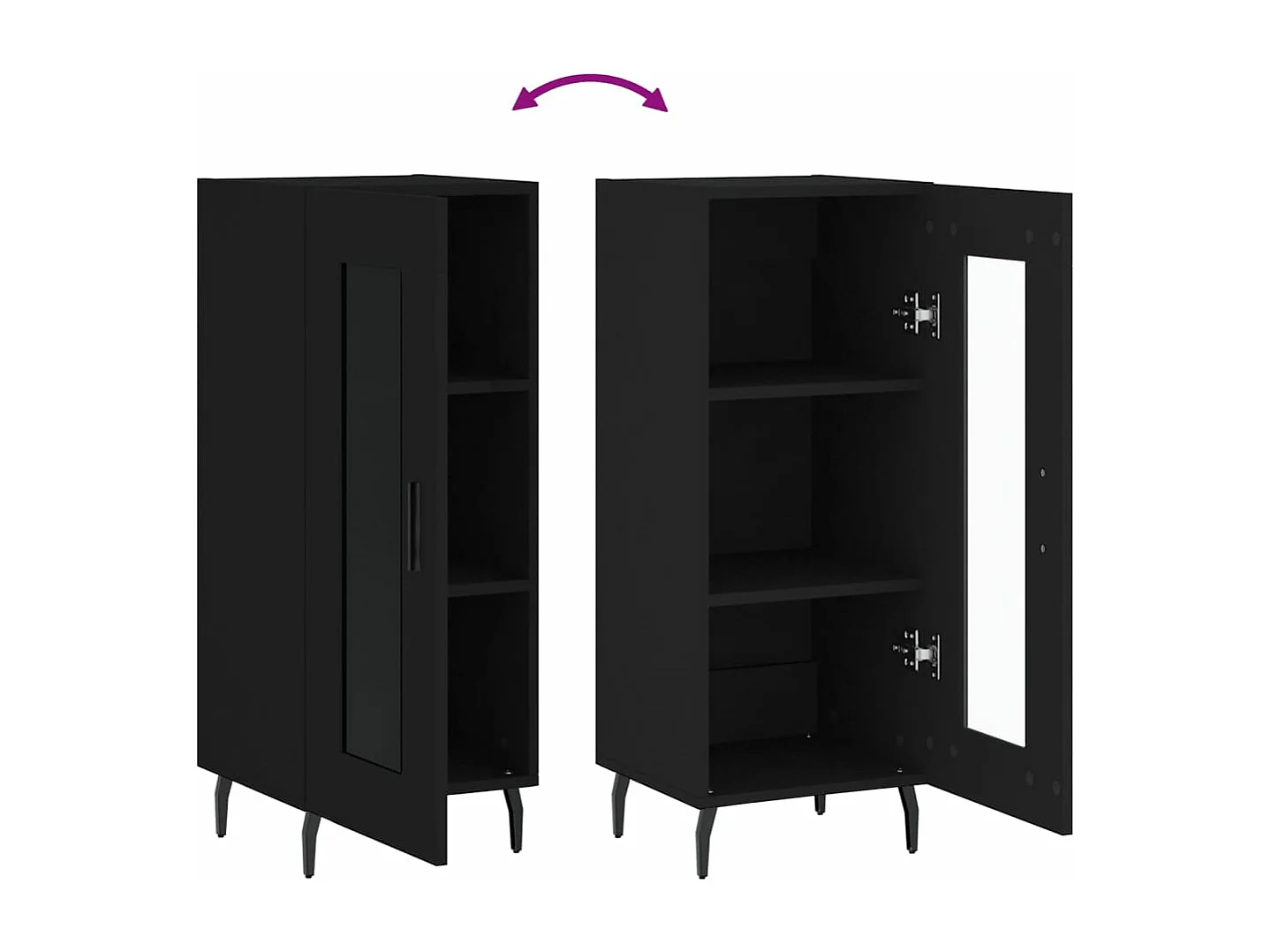 Buffet Noir 34,5x34x90 Bois d'ingénierie