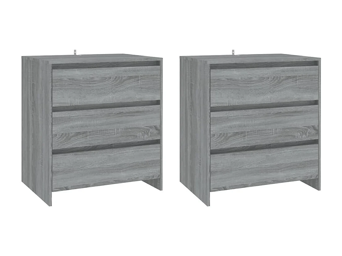 Buffets 3 pcs Sonoma gris Bois d'ingénierie