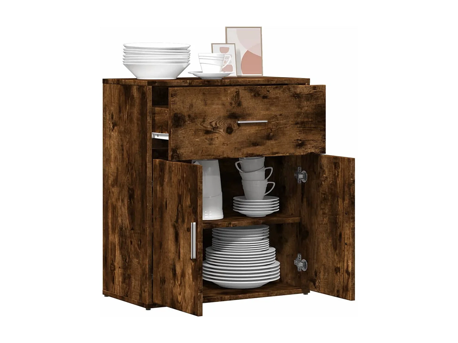 Buffet chêne fumé 60x31x70 bois d'ingénierie