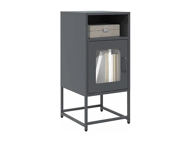 Table de chevet anthracite 36x39x78 acier laminé à froid