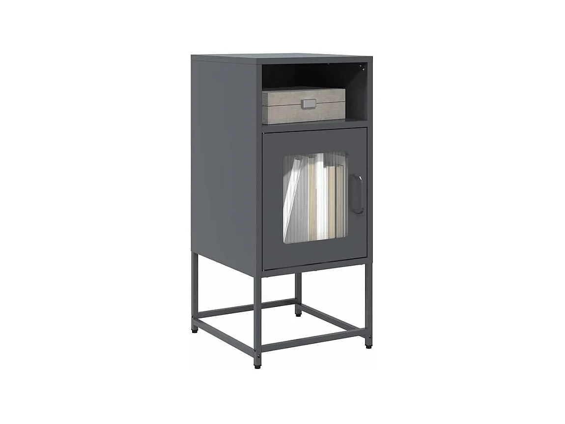 Table de chevet anthracite 36x39x78 acier laminé à froid