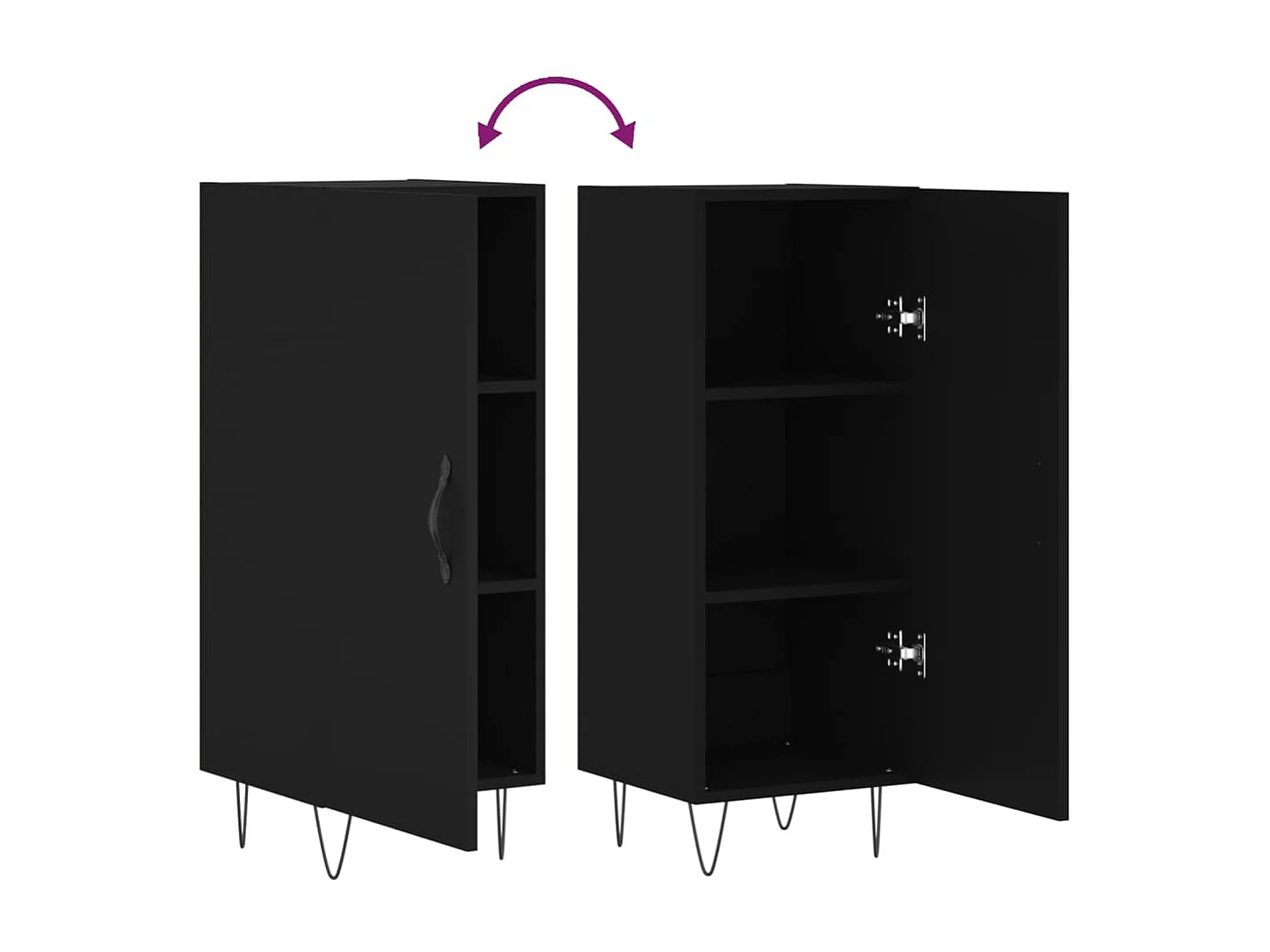 Buffet Noir 34,5x34x90 Bois d'ingénierie