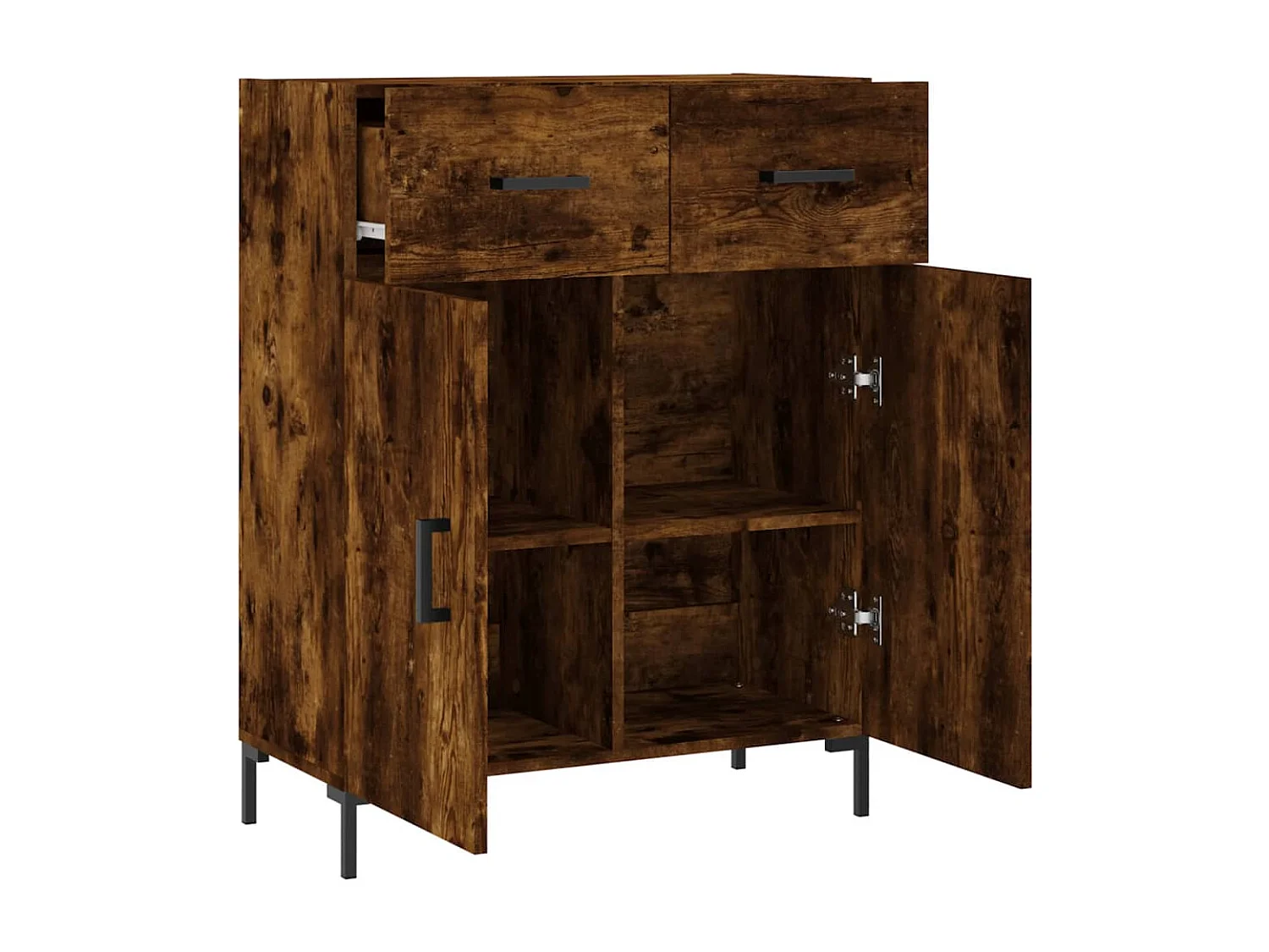 Buffet chêne fumé 69,5x34x90 bois d'ingénierie