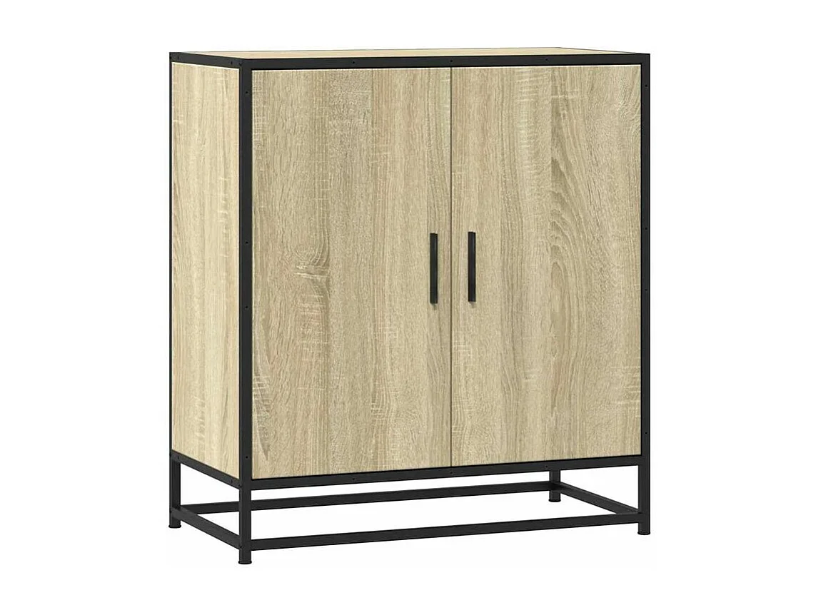 Buffet chêne sonoma 68x35x76 bois d'ingénierie et métal