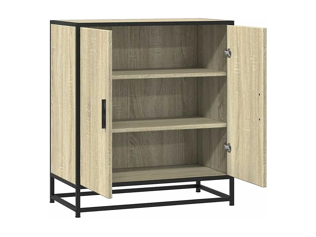 Buffet chêne sonoma 68x35x76 bois d'ingénierie et métal