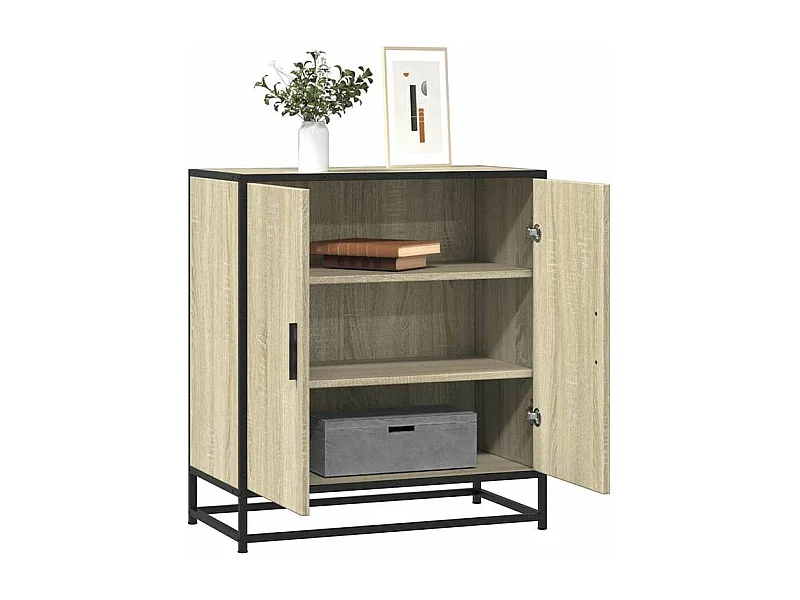 Buffet chêne sonoma 68x35x76 bois d'ingénierie et métal