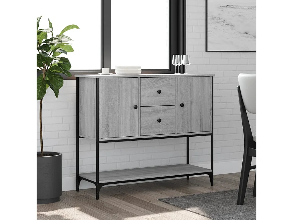 Buffet sonoma gris 100x36x85 bois d'ingénierie