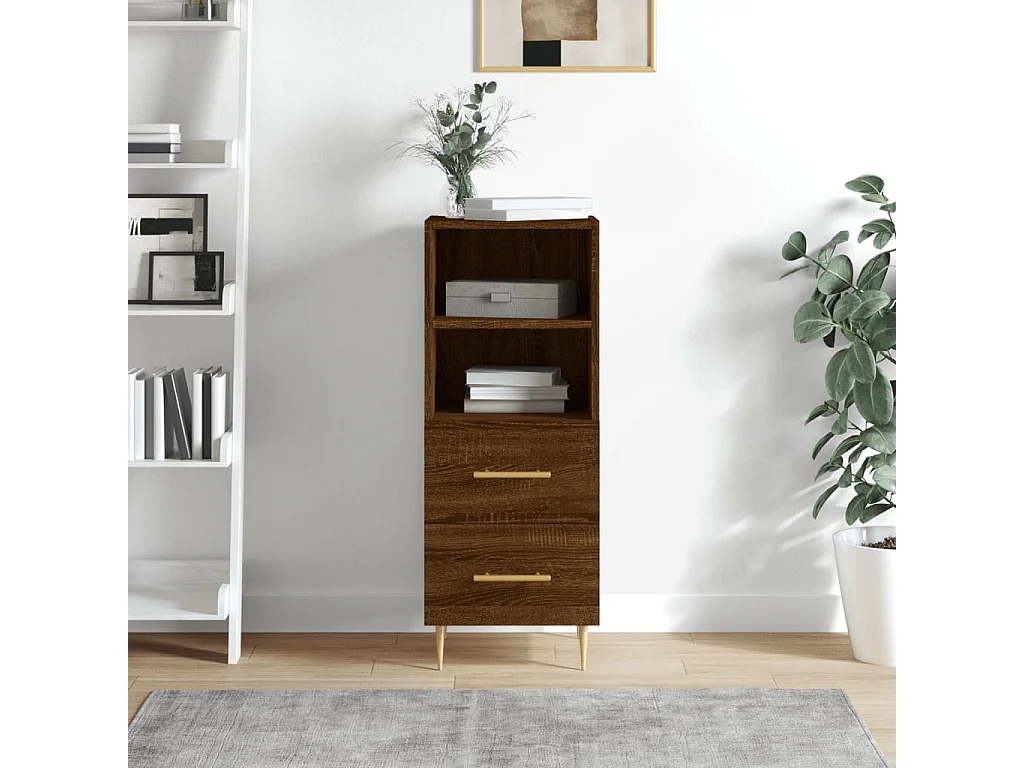 Buffet Chêne marron 34,5x34x90 Bois d'ingénierie