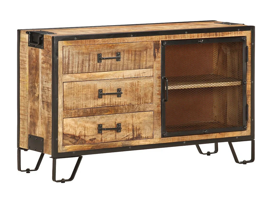 Buffet 100x31x60 Bois de manguier massif brut