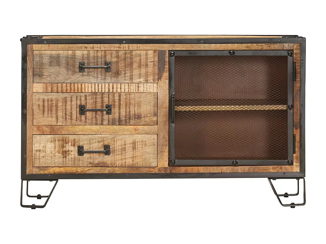 Buffet 100x31x60 Bois de manguier massif brut