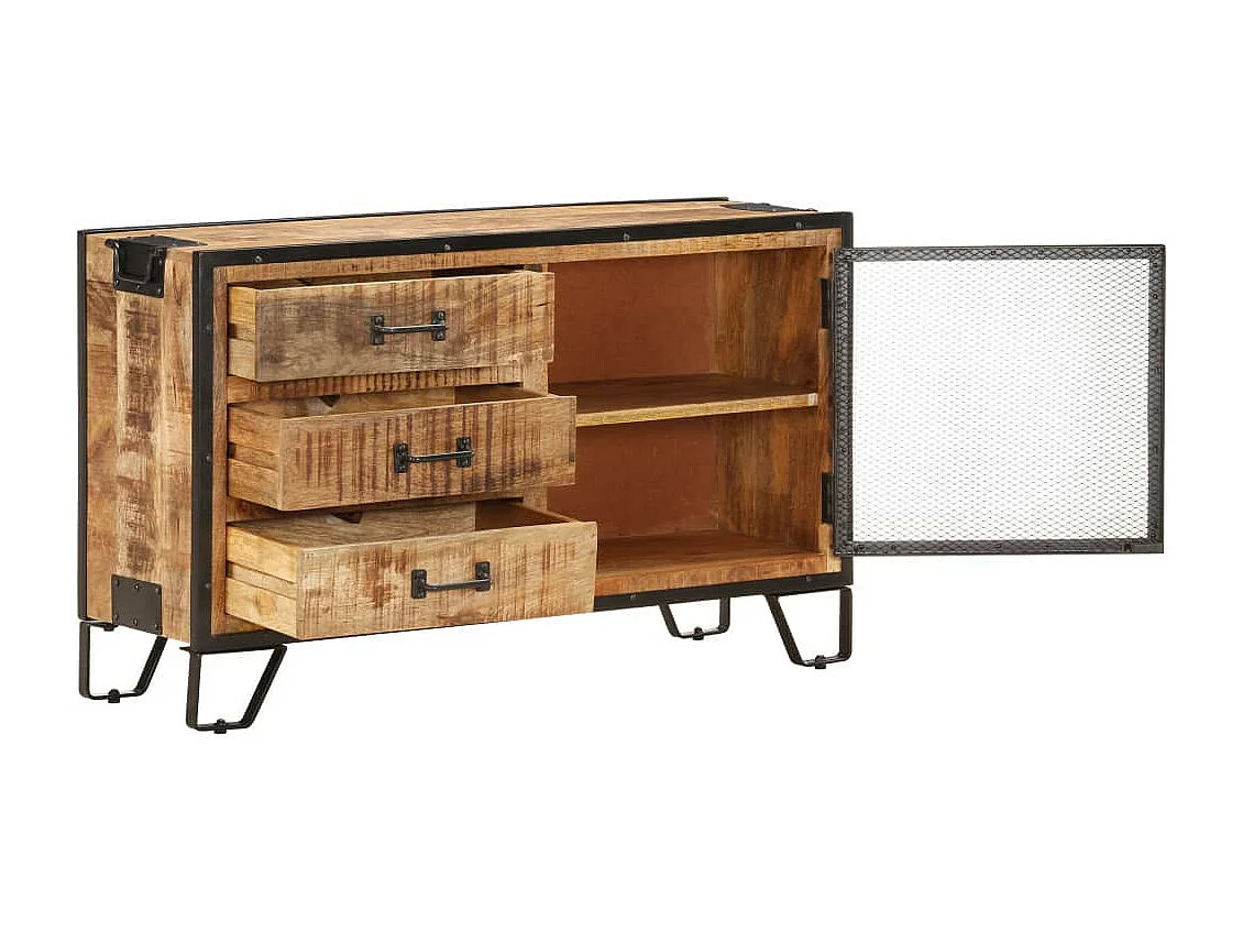 Buffet 100x31x60 Bois de manguier massif brut