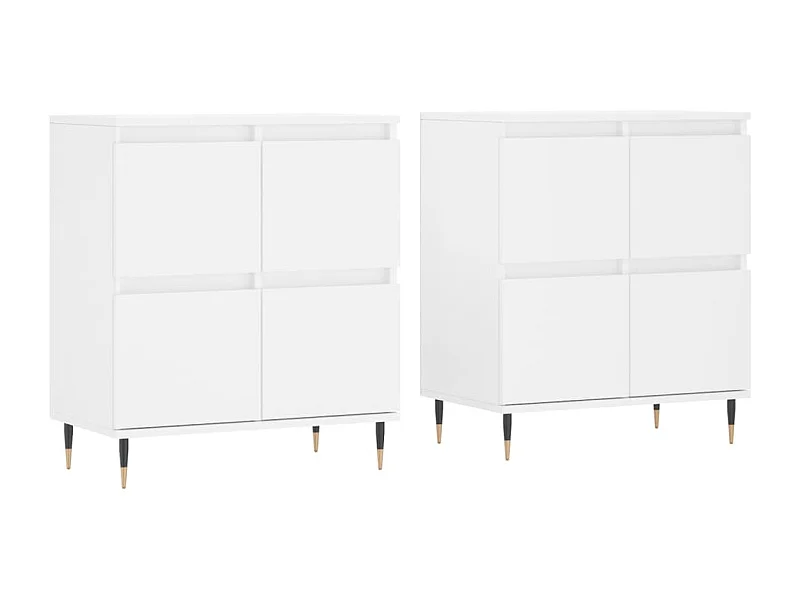 Buffets 2 pcs blanc bois d'ingénierie