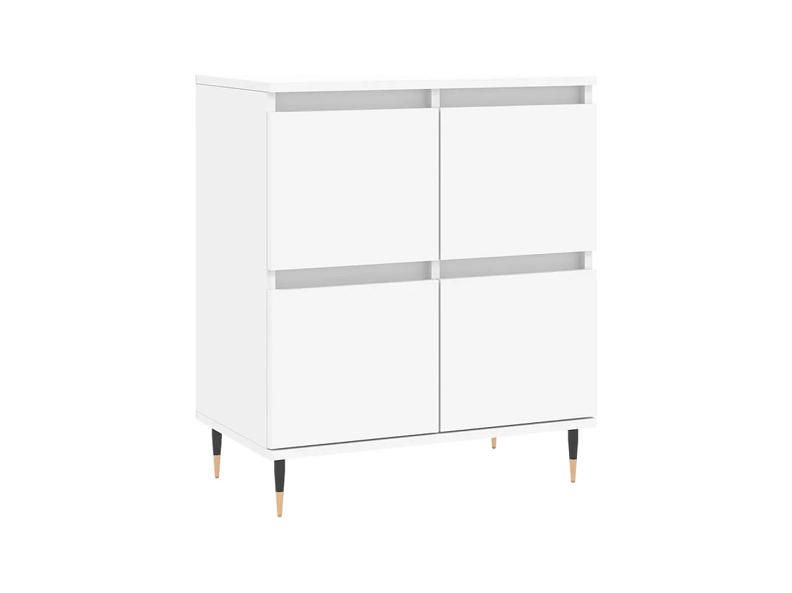 Buffets 2 pcs blanc bois d'ingénierie