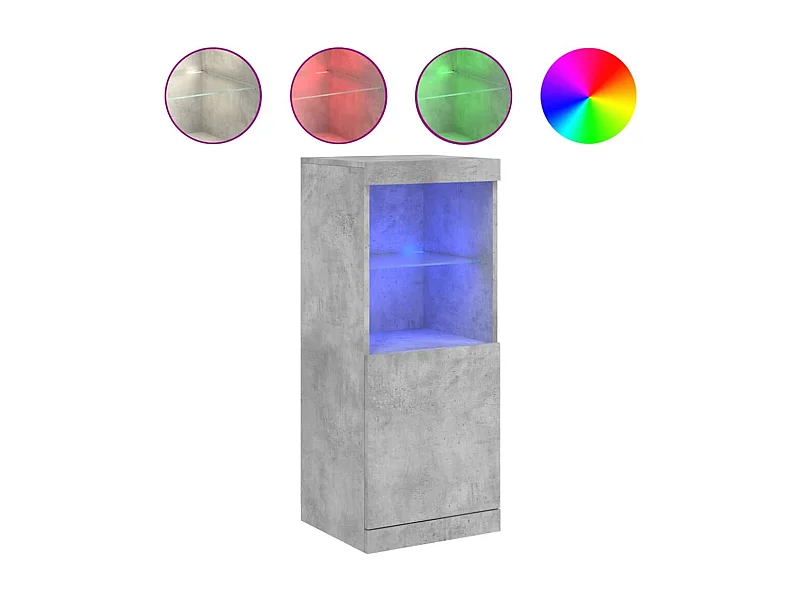 Buffet avec lumières LED gris béton 41x37x100