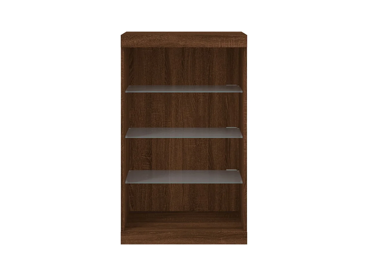 Petit meuble à niches avec éclairage LED - Collection Arizona-Couleur Noyer