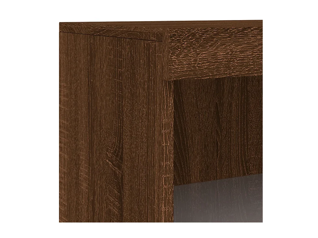 Petit meuble à niches avec éclairage LED - Collection Arizona-Couleur Noyer