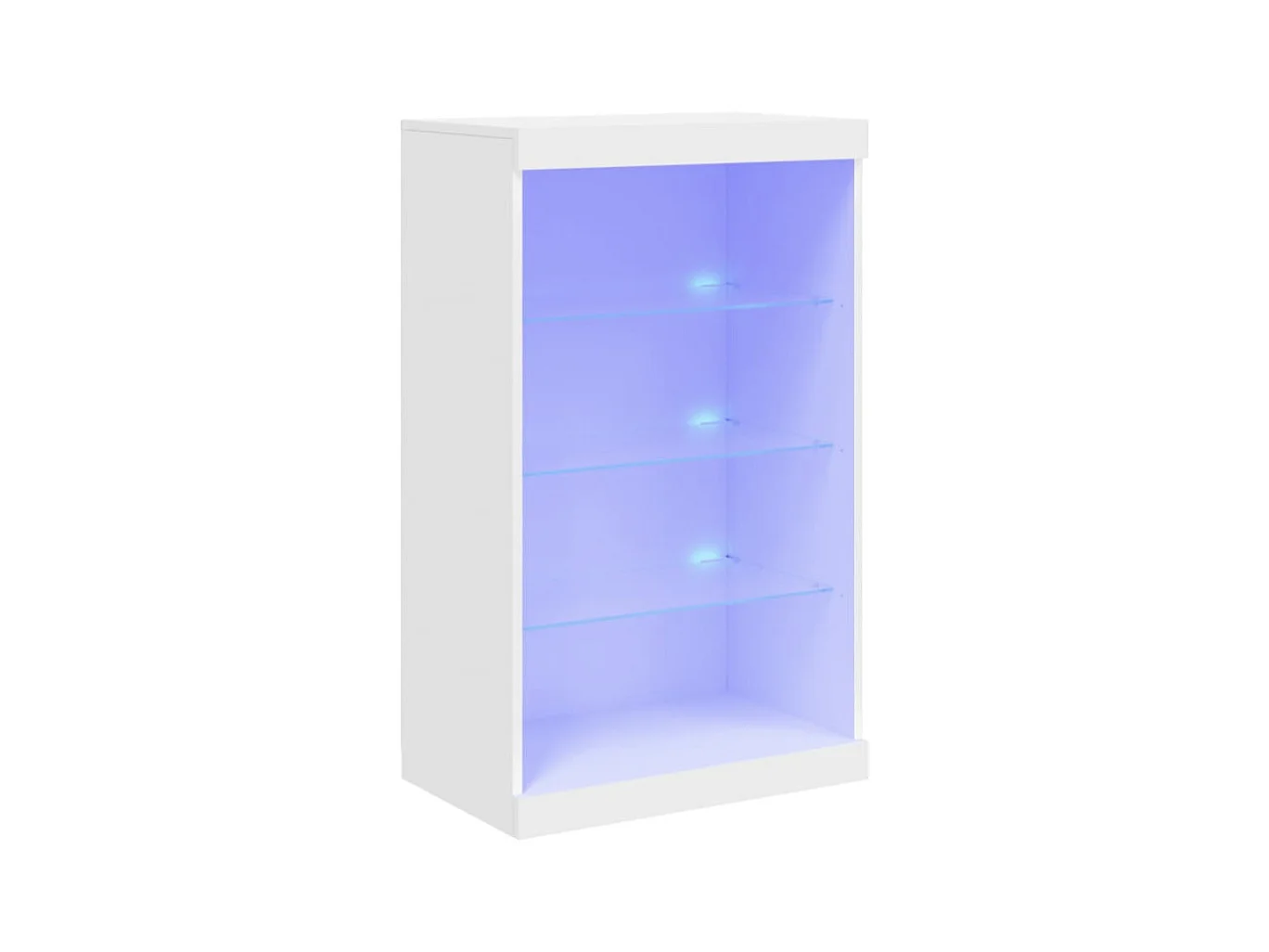 Petit meuble à niches avec éclairage LED - Collection Arizona-Couleur Noyer