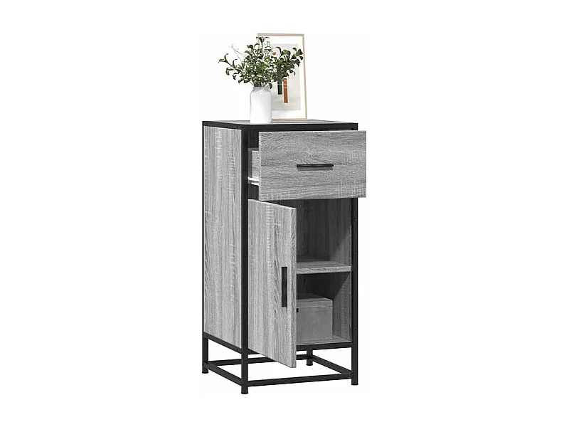 Buffet sonoma gris 35,5x35x76 bois d'ingénierie et métal