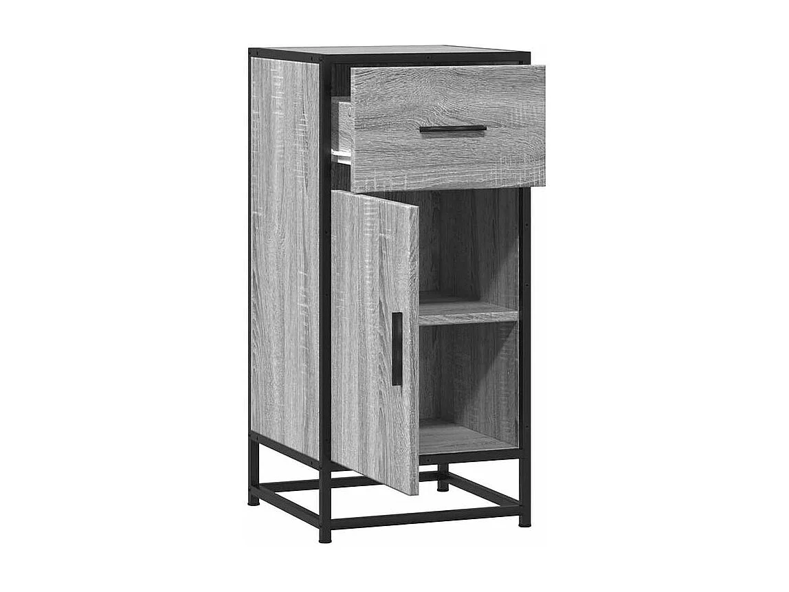 Buffet sonoma gris 35,5x35x76 bois d'ingénierie et métal