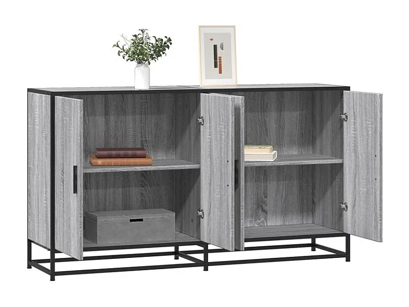 Buffet sonoma gris 134x35x76 bois d'ingénierie