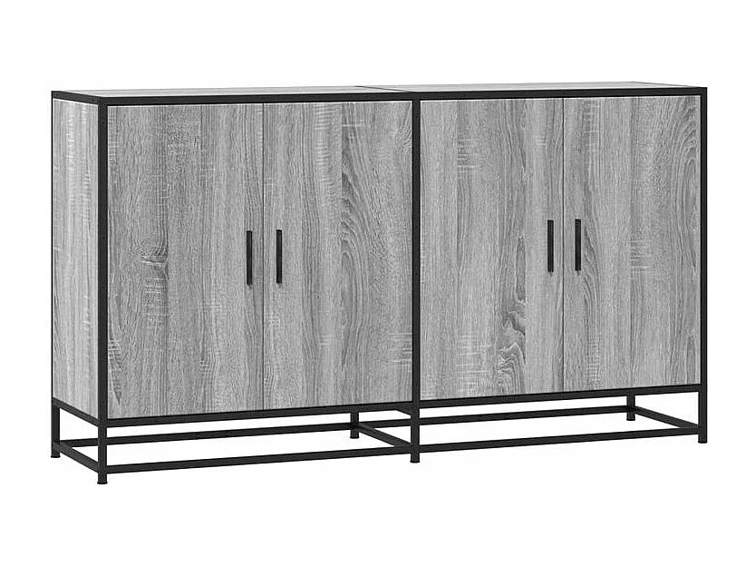 Buffet sonoma gris 134x35x76 bois d'ingénierie