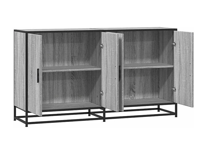 Buffet sonoma gris 134x35x76 bois d'ingénierie