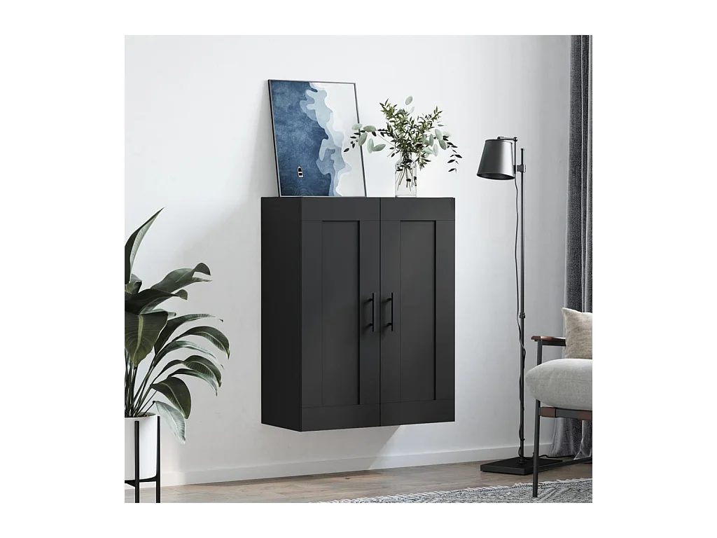 Armoire murale noir 69,5x34x90 bois d'ingénierie
