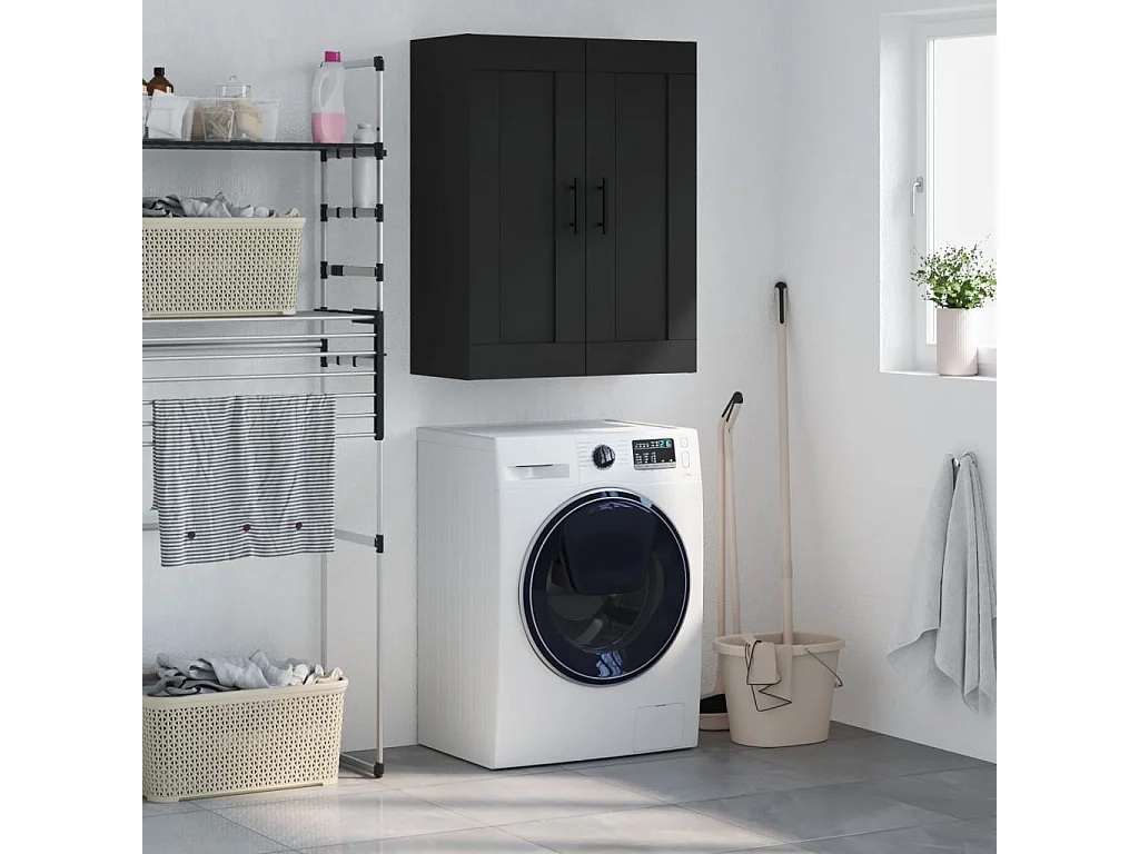 Armoire murale noir 69,5x34x90 bois d'ingénierie