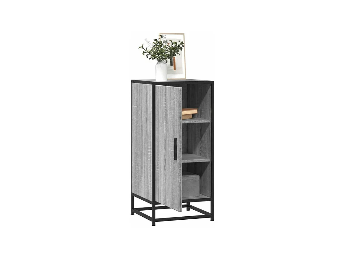 Buffet sonoma gris 35,5x35x76 bois d'ingénierie et métal