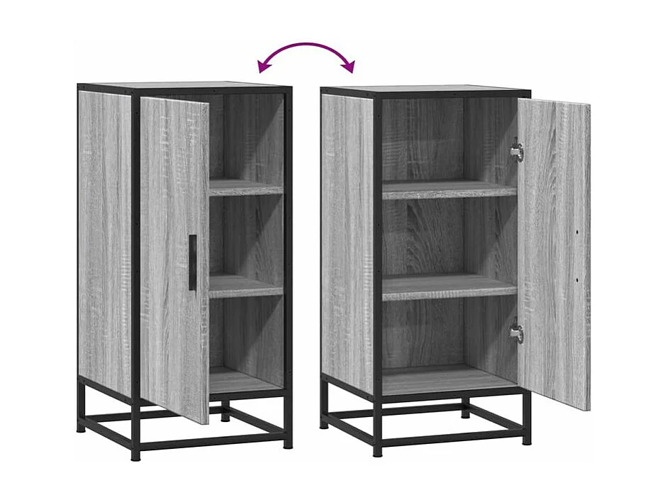 Buffet sonoma gris 35,5x35x76 bois d'ingénierie et métal