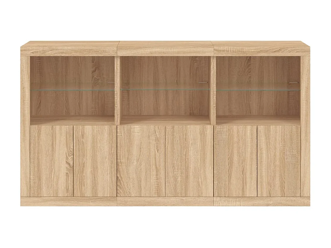 Buffet avec lumières LED chêne sonoma 181,5x37x100