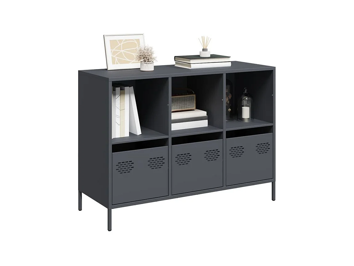 Buffet anthracite 101,5x39x73,5 acier laminé à froid