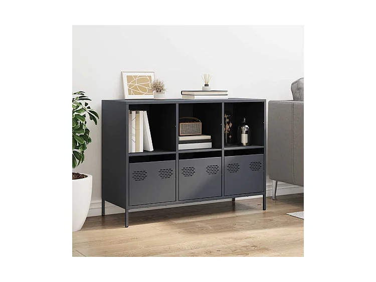 Buffet anthracite 101,5x39x73,5 acier laminé à froid