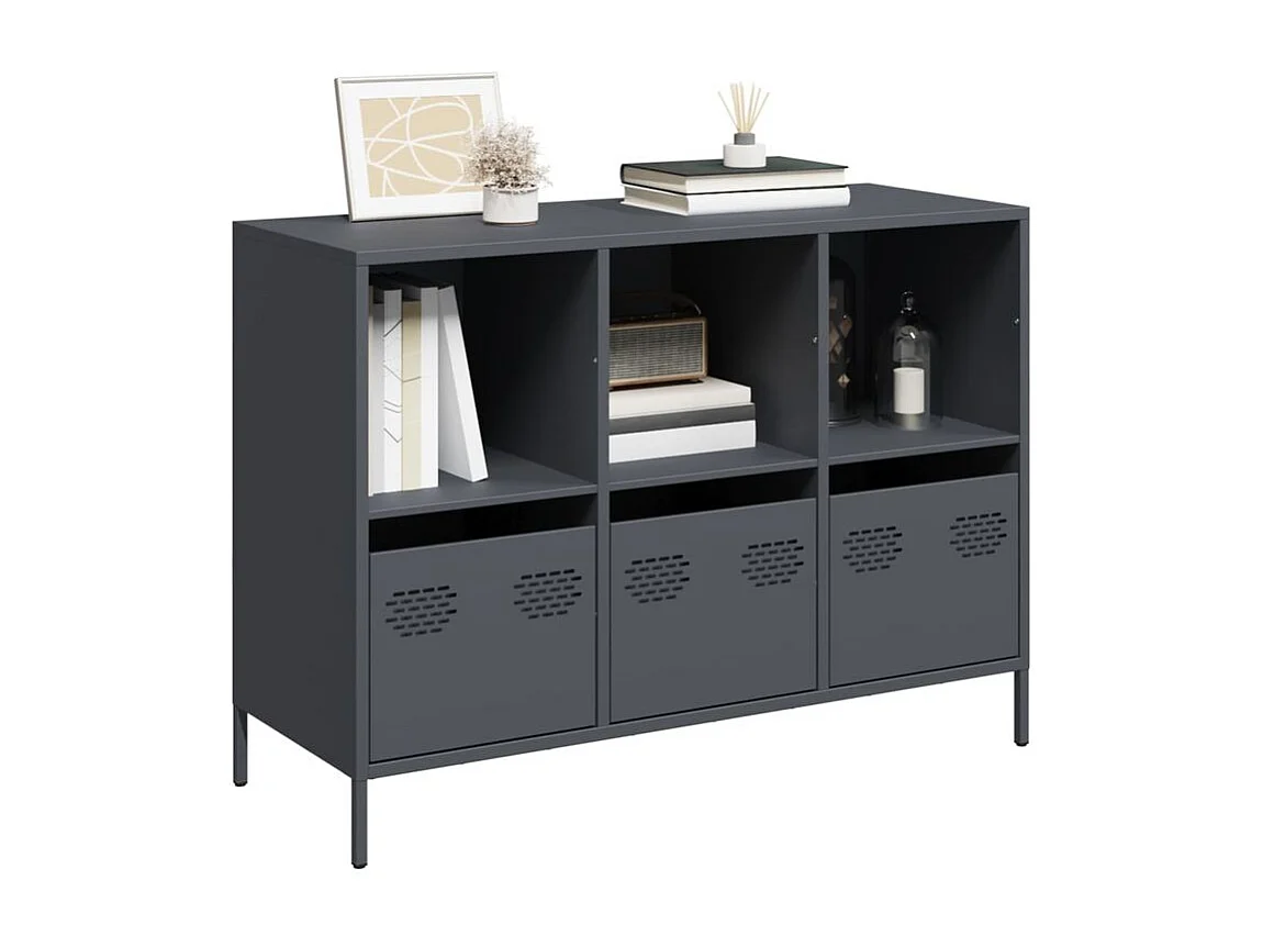 Buffet anthracite 101,5x39x73,5 acier laminé à froid