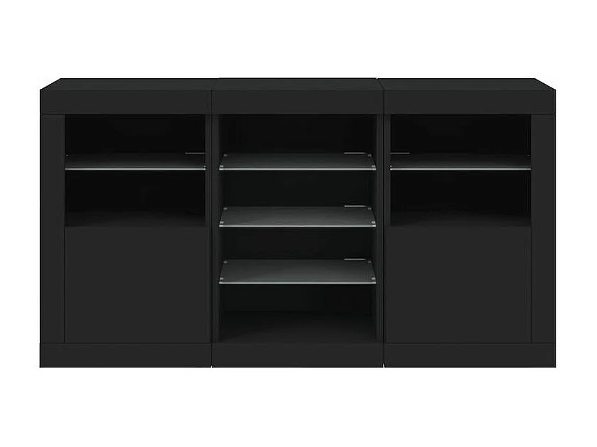 Buffet avec lumières LED noir 123x37x67