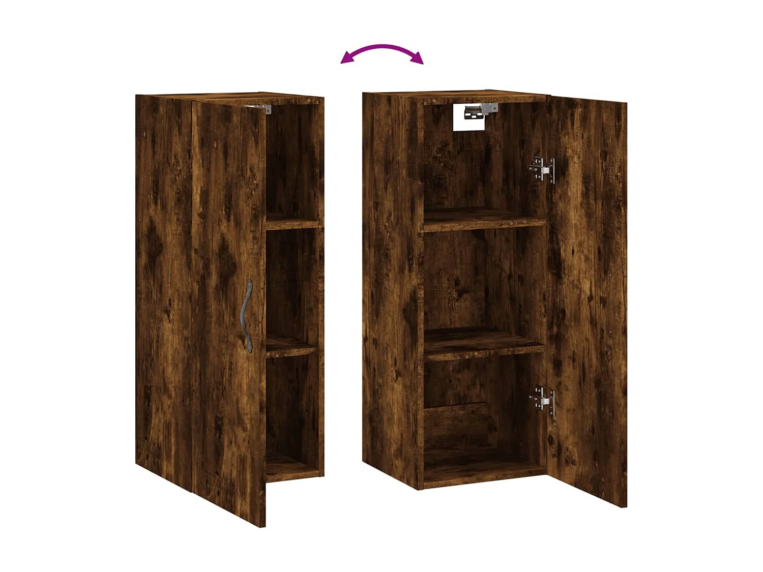 Armoire murale chêne fumé 34,5x34x90 bois d'ingénierie
