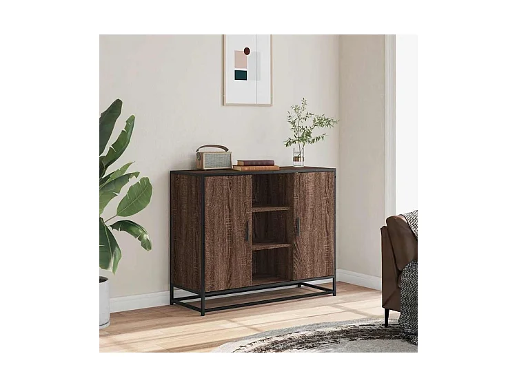 Buffet chêne marron 92x35x76 Bois d'ingénierie